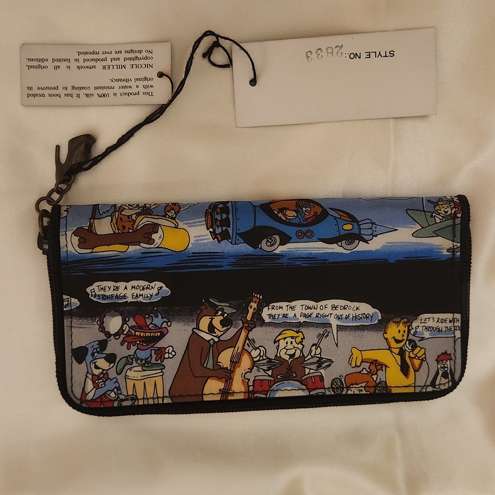 Nicole Miller Rare Vintage Cartoon Character Checkbook Style Wallet - Multicolor - Picture 2 of 8